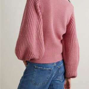 STAUD Pink Crew Neck Sweater